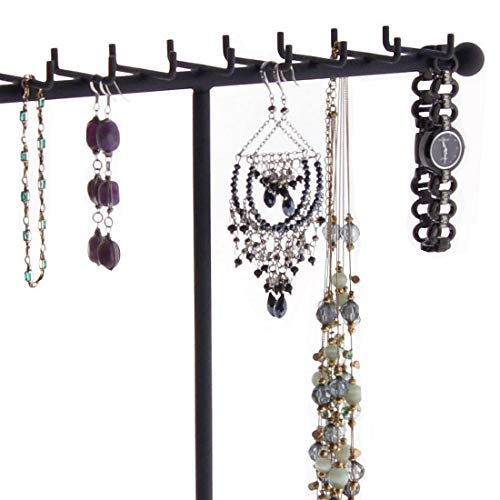 Angelynn's Necklace Holder Tree Display Stand Jewelry Organizer Hanging Freestanding Necklace Pendant Storage Rack, Gianna Black #TOP2