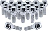 Wheel Accessories Parts 20 Pcs 12mm 1.25 12x1.25 Thread Acorn Seat Lug Bolt 17mm Hex 24mm Thread Length Chrome Fits 2016+ Jeep Renegade