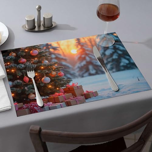 Sets de table modernes et tapis de fraises sapin de Noël pour décoration de ferme occidentale