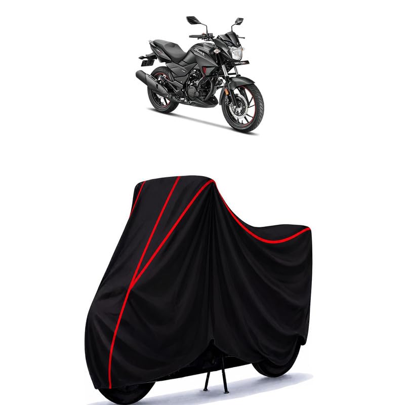 Image of Hero Hunk 125 R Water Resistant Bike Cover for All Motorcycles & Rain | Heavy Duty Taffeta Fabric | UV Protection, Dustproof, Scratchproof | All Weather Two Wheeler Body Cover with Elastic Bottom