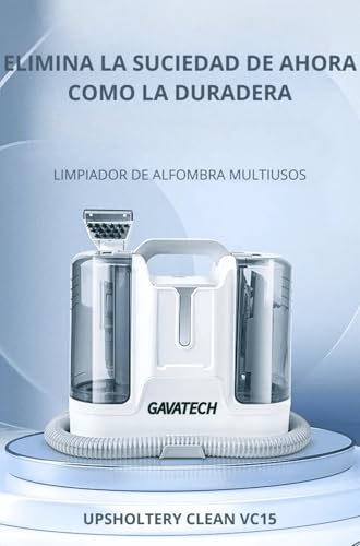 GAVATECH aspirador de tapicerias y alfombras Limpiador de manchas multisuperficie, máquina para limpiar tapicerias, sofás, moquetas, cristales.Aspiradora de agua tapiceria con 6 accesorios - imagen 7