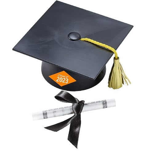 Graduation Cake Kit Cupcake & Party Supplies Cap And Diploma Cake Decoration Topper Orange #TOP4