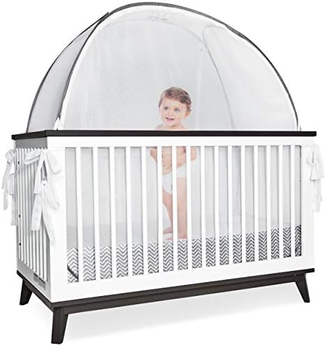 Crib Tent by Pro Baby Safety - Crib Topper Net with Viewing Window – See Through Soft Silky Mesh - Zippered Safety Top for Mosquito Bites and Falling Protection for Infant