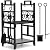 INNO STAGE Firewood Rack Fireplce Firepit Tools Set Double Layer Iron Wood Log Holder for Fire Place Outdoor Indoor Accessories-Brush, Shovel, Tong, Hook