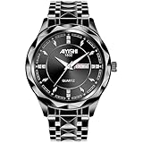 AIYISHI Orologio da polso da uomo, analogico, al quarzo, in acciaio inossidabile, impermeabile, luminoso, con data, lussuoso, casual, Oro 1832, Orologio da polso al quarzo con diamanti