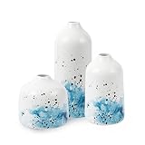 Flower White Ceramic Vase Set, Farmhouse Home Decor, Great for Centerpieces,Set of 3 Vases
