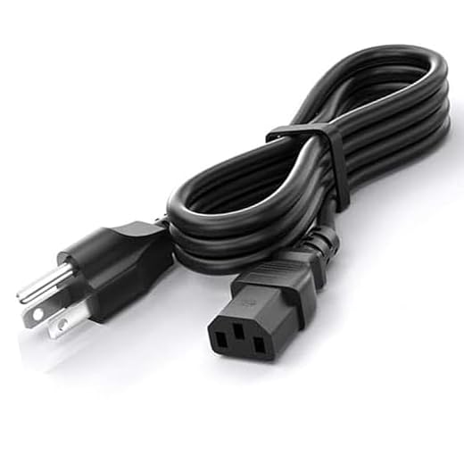 CYD 4ft 10A 125V Desktop Replacement Power Supply Cable, Flexible AC Cord for Computer, Workstation, Printer, Desktop PC, and Gaming Console, Reinforced connectors, C13 3 Prong Power Cord, 1 Pack