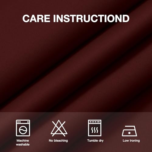 Image of COSVIYA Grommet Room Darkening Burgundy Curtains 63 inch Long for Bedroom | Light Blocking Insulated Thermal Curtains for Living Room, Blackout Thick Polyester Window Drapes,38x63 inches, 2 Panels