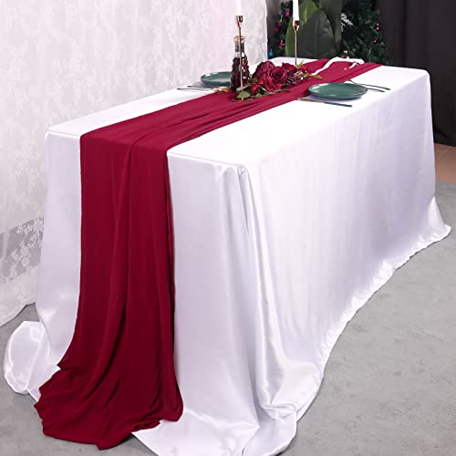 Havii Wedding Arch Draping Fabric, 60" X 26Ft Burgundy Chiffon Fabric Sheer Backdrop Curtains Table Runners For Wedding Ceremony Reception Decorations #TOP3