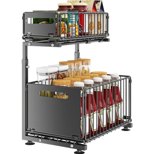 YunNasi Organizador Bajo Fregadero Cocina 2 Niveles Metal Negro 1 Pieza YunNasi Organizador Bajo Fregadero Cocina 2 Niveles Metal Negro 1 Pieza