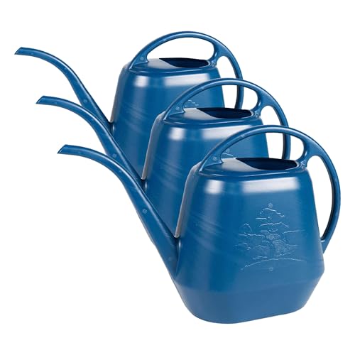 Image of Bloem Watering Can Aqua Rite 1.1 Gallon (144 Fl Oz) Classic Blue (Pack of 3)