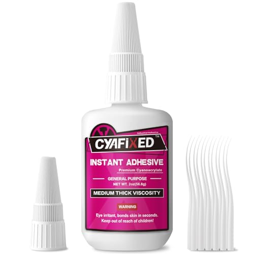Super Glue Liquid, Instant Clear Cyanoacrylate Medium Thick Viscosity Adhesive, Food Safe CA Glue for Shoe Repair Leather Ceramic Plastic Glass Metal Wood Aquarium Porcelain Rubber Pottery Model Craft