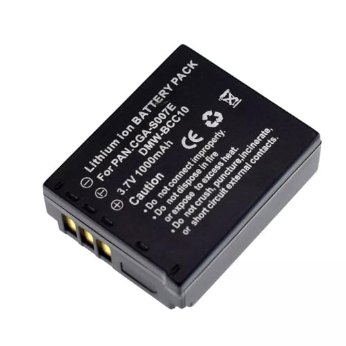 Image of Digital Camera Battery Compitable for Panasonic CGA-S007 3.7V 1000mAh Battery for Panasonic Lumix DMC-TZ1 DMC-TZ2 DMC-TZ3 DMC-TZ4 DMC-TZ5 DMC-TZ11 DMC-TZ15 DMC-TZ50 Digital Cameras