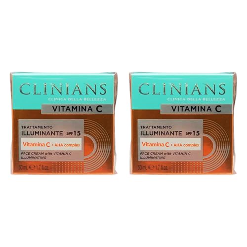 Crema Viso, Trattamento Illuminante con Vitamina C+AHA Complex, SPF15, Dona