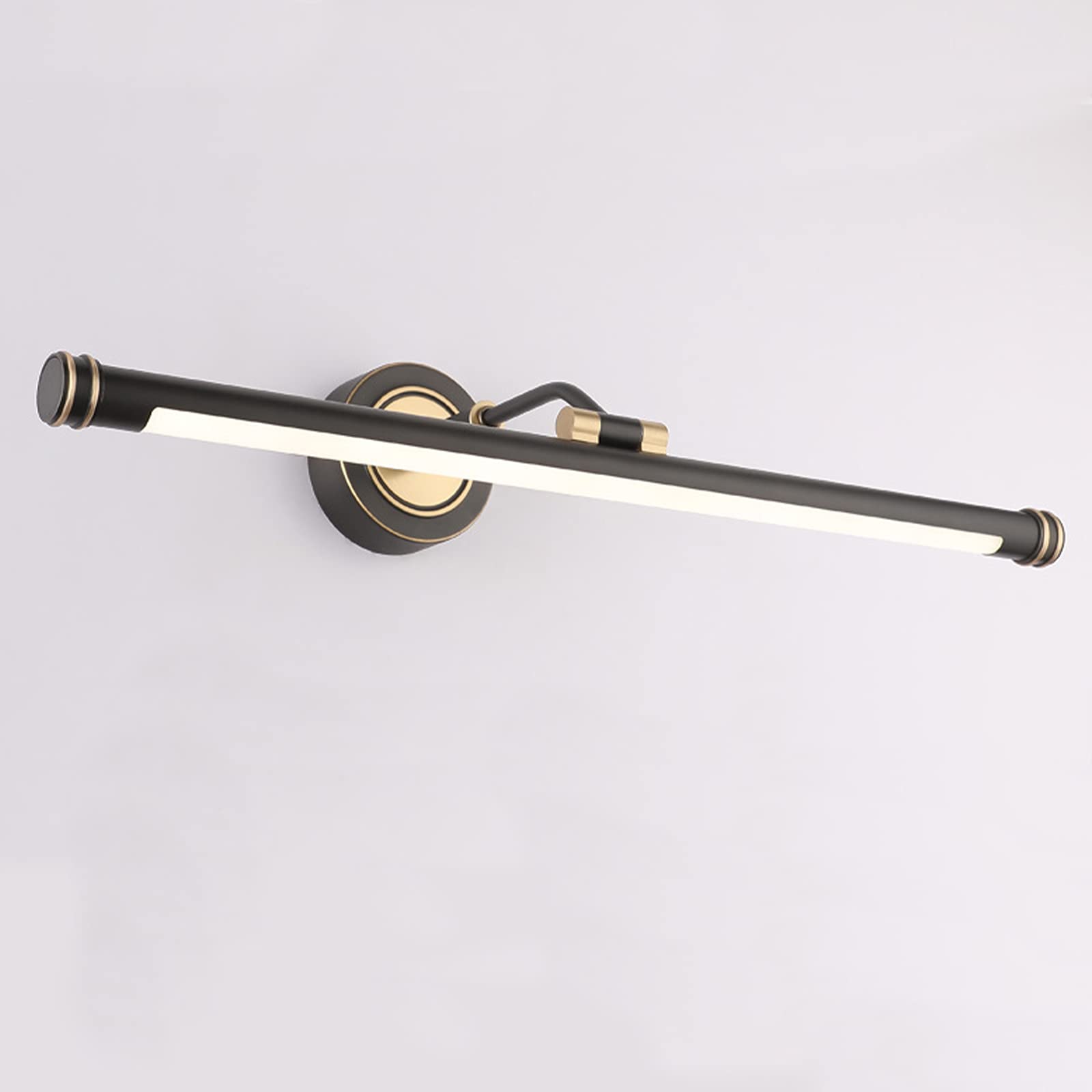 Czarna mosiężna lampa do lustra łazienkowego, regulowane ramię w stylu vintage LED lustro łazienkowe, neutralne światło ścienne do łazienki IP44 wodoodporna wiązka 120 stopni oświetlenie makijażu