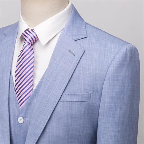 Men's Slim Fit 3-Piece Suit Set - Lightweight Jacket, Vest & Pants for Wedding & Business4