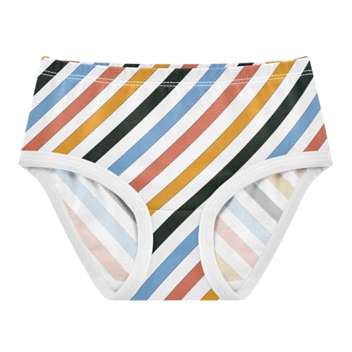 Girls' Underpants Kids Cotton Underwear Panties Briefs For Girl Age 2-8 Years Colorful Diagonal Stripes