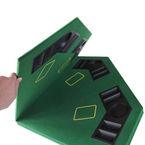 Mesa de poker plegable octogonal con portavasos y bandejas miniatura 6