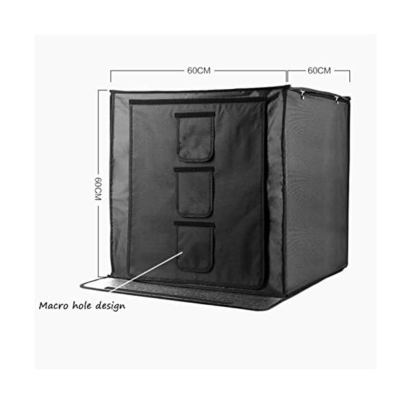 LIUXR Fotostudio Lichtzelt 60x60x60 cm Tragbare Faltbare Studiobox mit 5500K Dimmbare LED Beleuchtung Fotobox Zelte mit… – Bild 6
