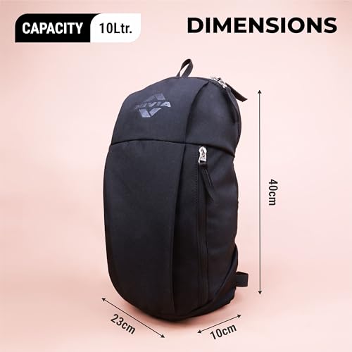 Pulse Junior 2.0 Backpack For Men & Women, Water-Resistant Sports Backpack, Lightweight, Durable 600D Polyester, Double-Zip Main Compartment & Secure Front Pocket, Capacity-10 Litres (Black) — photo 7
