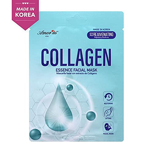 Miniatura 3 de Amorus - Juego de docenas de mascarillas faciales con esencia de colágeno, hechas en Corea, rejuvenecedoras y levantamientos