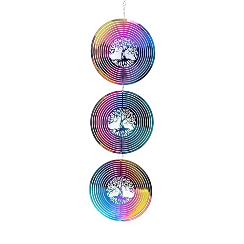 TFANUO 3 pcs Edelstahl Windspiel 3D H?ngende Wind Spinner 10cm Leicht Drehendes Kinetic Windmobile Fenster- und Garten-Dekoration