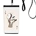 Playing Cards Diamond J Pattern Phone Wallet Purse Hanging Mobile Pouch Black Pocket