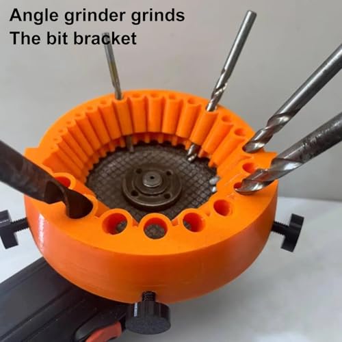 Drill Bit Sharpener, Angle Grinder Drill Bit Sharpener, Power Drill Bit Grinding Attachment, Handheld Drill Bit Sharpener for All Bits, Drill Bit Sharpener for Grinder 2 to 13 mm Drill Bits (Orange)