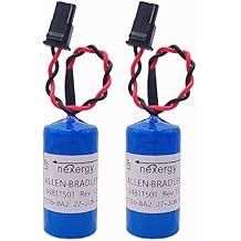 2-Pcs 1756-BA2 3V Replacement for Allen Bradley 1756-BA2 BR2/3A-AB 1745-B1 3.0 Volt, 1.2 Ah, Non-Rechargeable
