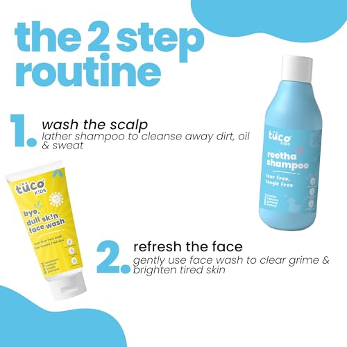 Image of Tuco Kids Combo | Mild Shampoo (300ml) & Face Wash (100ml) | Ages 2-5, 4-10, 10-15, 5-10 Years | Paraben & Sulphate Free | Pack of 2