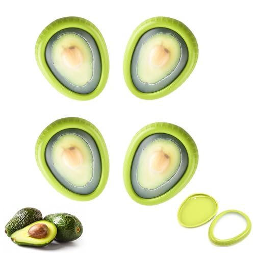 4Pcs Avocado Storage Containers,Flexible Bpa-Free Silicone & Reusable,Refrigerator Fruit And