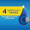 BIC Wite-Out EZ Correct Correction Tape, White, No Dry Time, Tear Resistant Tape, 4-Count