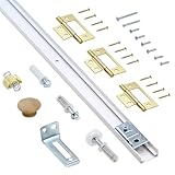 Bifold Door Hardware Kit with 48-inch One-Piece Track, Bi-fold Closet Door Track Kit, Bifold Closet Door Hardware Kit, Folding Door Hardware Repair Replacement Tool Kit (48 INCH)
