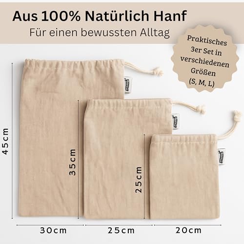 Foto von Natürlich Hanf® Brotbeutel aus Hanf | Wiederverwendbare Leinenbeutel