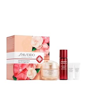 Shiseido Wrinkle Smoothing Day-to-Night Set – Includes Benefiance Wrinkle Smoothing Day Cream SPF 23 (50mL), Contour Serum (5mL), and Eye Cream (5mL) & Eudermine Activating Essence (30mL) – $130 Value