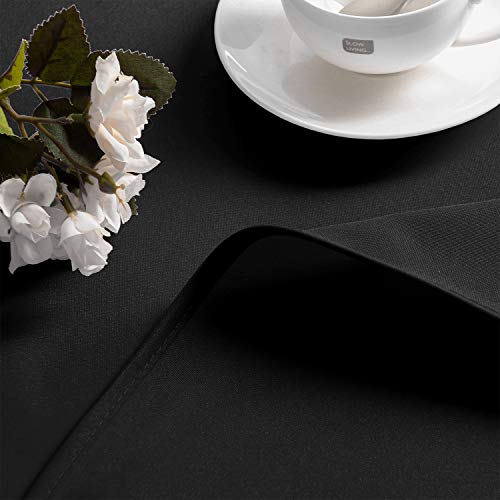 Hiasan Black Round Tablecloth 60 Inch - Waterproof Stain and Wrinkle Resistant Polyester Fabric Table Cloth for Dining Room Kitchen Party Outdoor Picnic by Hiasan - Image 6