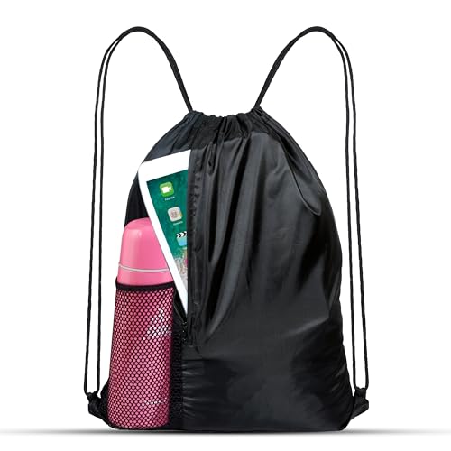 HHH Drawstring Bag Boys Girls Kids Swim Gym Sack Dance PE Shoe Sport Backpack (Red White) - Image 2