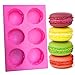 BUSOHA 6-Cavity 3D Macaroon Silicone Mold for Fondant, Macaron Hamburger Baking Molds, Candle Mold, Muffin Molds, Cake/Cupcake Decorating, Chocolate, Candy, Polymer Clay, Mini Soap, Bath Bomb