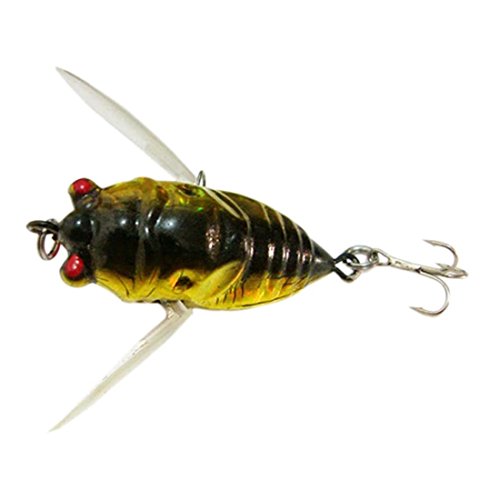 Bouti1583 Fishing Lures For Bass, Lifelike Cicada Fishing Tackle Lures, Artificial Freshwater Swimming Bait Crankbaits Hook 6G - 4Pcs #TOP20