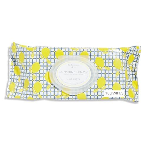 Beekman 1802 Goat Milk Face Wipes, Sunshine Lemon, 100 Count