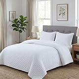 DONATELLA Colcha boutí Reversible Bicolor Luna para Primavera, Blanco