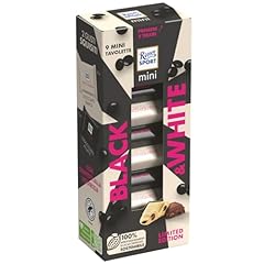RITTER SPORT Mini Tower Black & White, 9 Mini Tavolette Cioccolato al Latte e Bianco con Confetti di Cioccolato alla Liquirizia, 150g