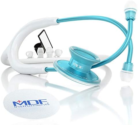 MDF® Acoustica® Deluxe Lightweight Dual Head Stethoscope - Free-Parts-for-Life - Bright Blue (MDF747XP-14)