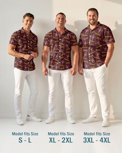 Image of 99TIMORO Tropical Printed Men's Hawaiian Shirts Short Sleeve Top | Culture Character Button Down Shirt Lightweight Breathable Beach Vacation Business Casual Summer Gifts Classic Fit