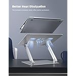 Lamicall Adjustable Laptop Stand, Portable Laptop Riser, Aluminum Laptop Stand for Desk Foldable, Ergonomic Computer Notebook Stand Holder for MacBook Air Pro, Dell XPS, HP (10-17.3'') - Silver - Image 3