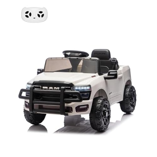 Kids Ride On Cars, Licensed RAM 12V Electric Ride On Truck Car w/Remote Control, Electric Pickup Car for Toddlers, Spring Suspension, LED Lights, Musi