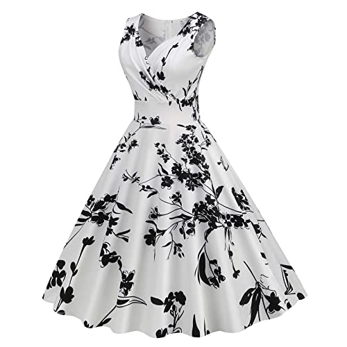 F-932 Vestidos femininos brancos sem mangas, vestidos de flores, vestidos de baile para mulheres, de