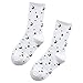 Produktbild suoryisrty Frauen Männer Rippenstrick Neuheit Kalb Crew Socken Harajuku Hip Hop Buchstaben Star Moon Printed Skateboard Sportschlauch Strumpfwaren - E #