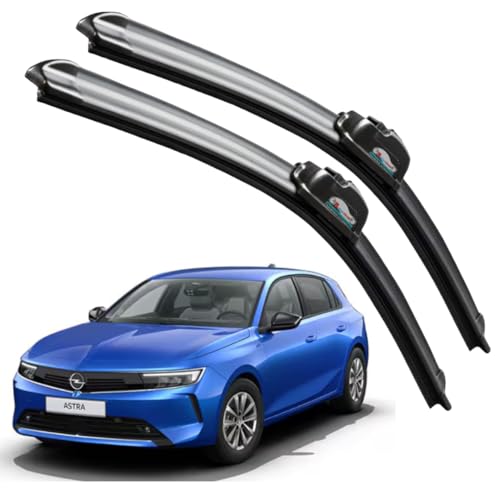 Image of Frameless Rubber Car Wiper Blades Set of 2 Compatible with (Opel Astra (D-18,P-18))