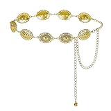 FOCAST Western-Kettengürtel, Concho-Gürtel für Damen, Goldkettengürtel, Cowgirl-Kleid für Damen, A-Goldkette, Fit Waist up to 38"